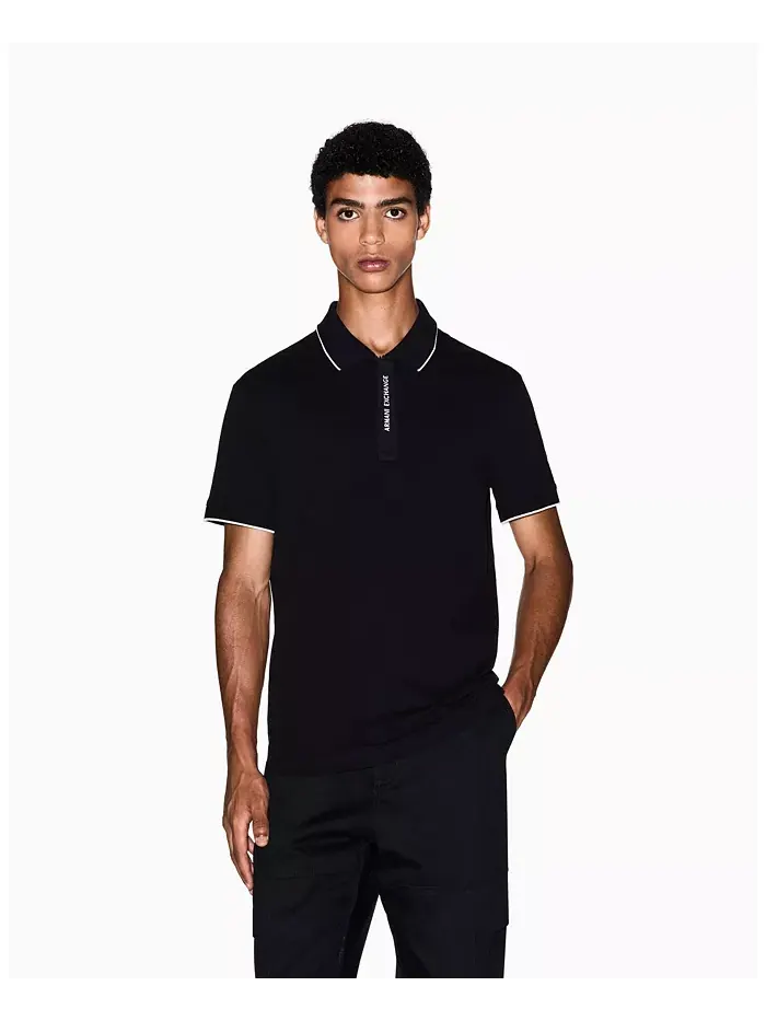 Мужская поло с логотипом из репсовой ленты A|X Armani Exchange