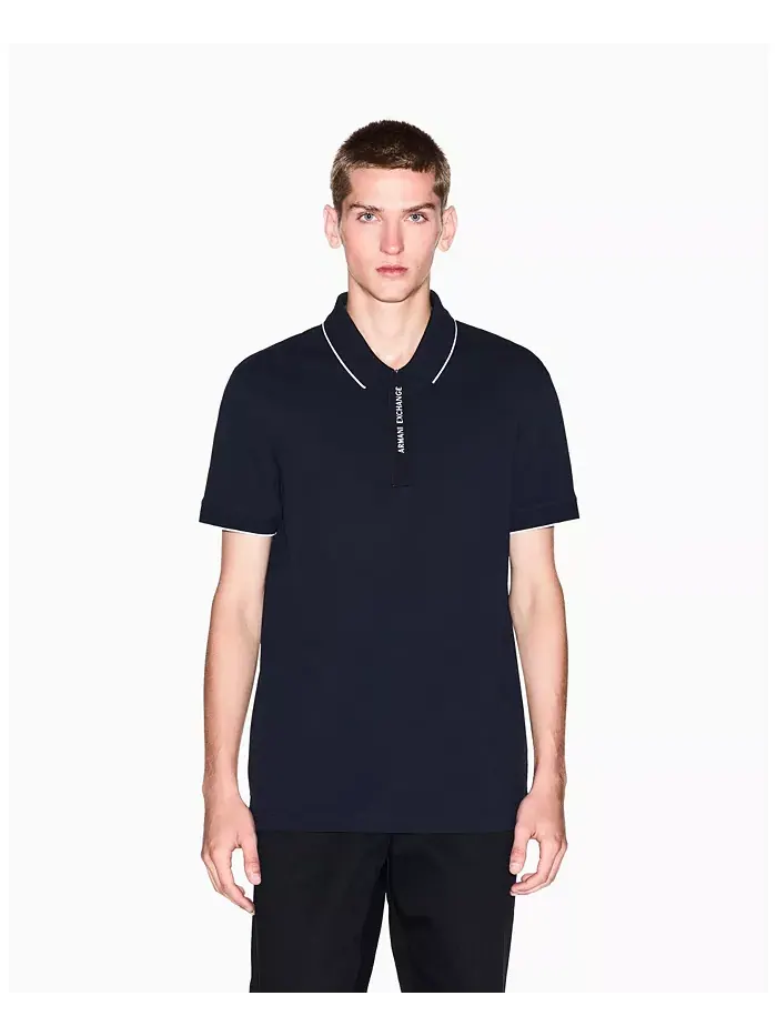 Мужская поло с логотипом из репсовой ленты A|X Armani Exchange