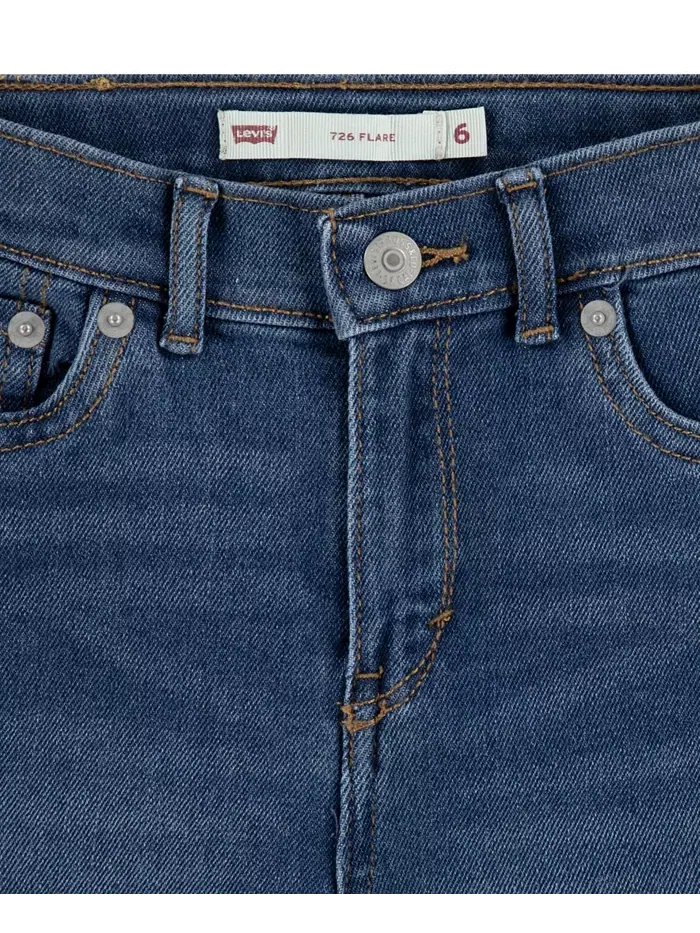 Джинсы Girls 2T-6X 726 с высокой посадкой и расклешенным силуэтом Levi'S — изображение 4 из 5, синий