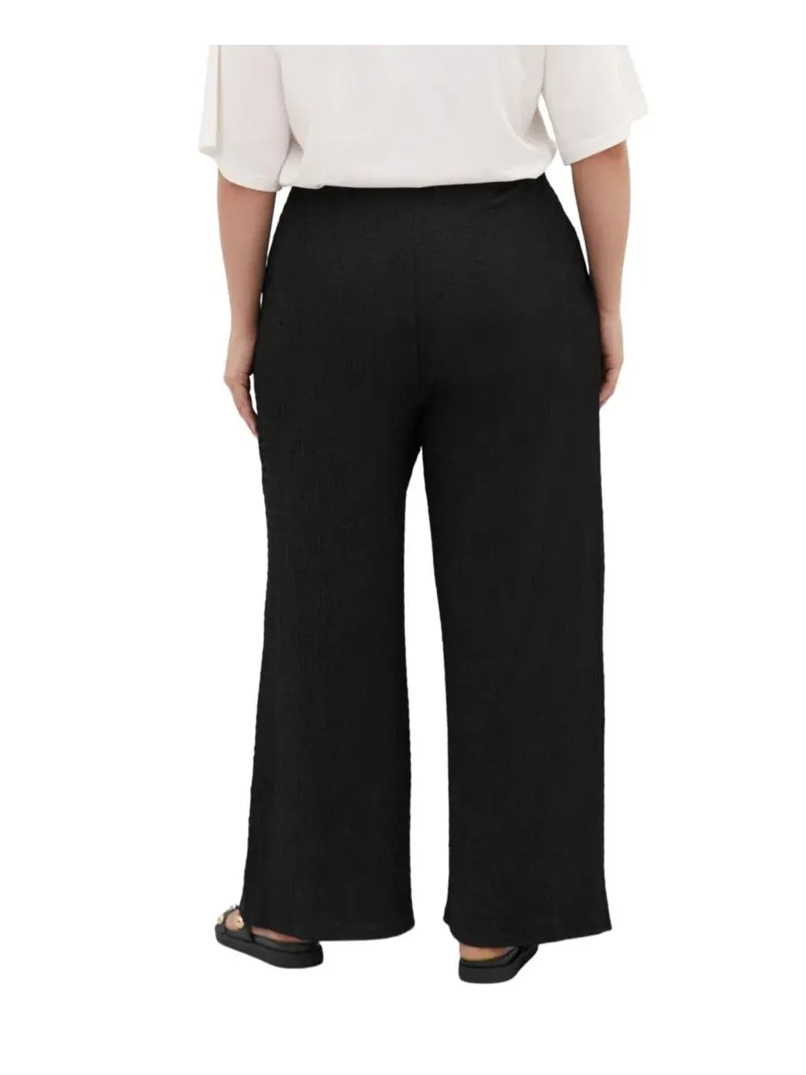 Брюки широкие с высокой посадкой Brianna Wide Leg CITY CHIC — изображение 2 из 5, черный