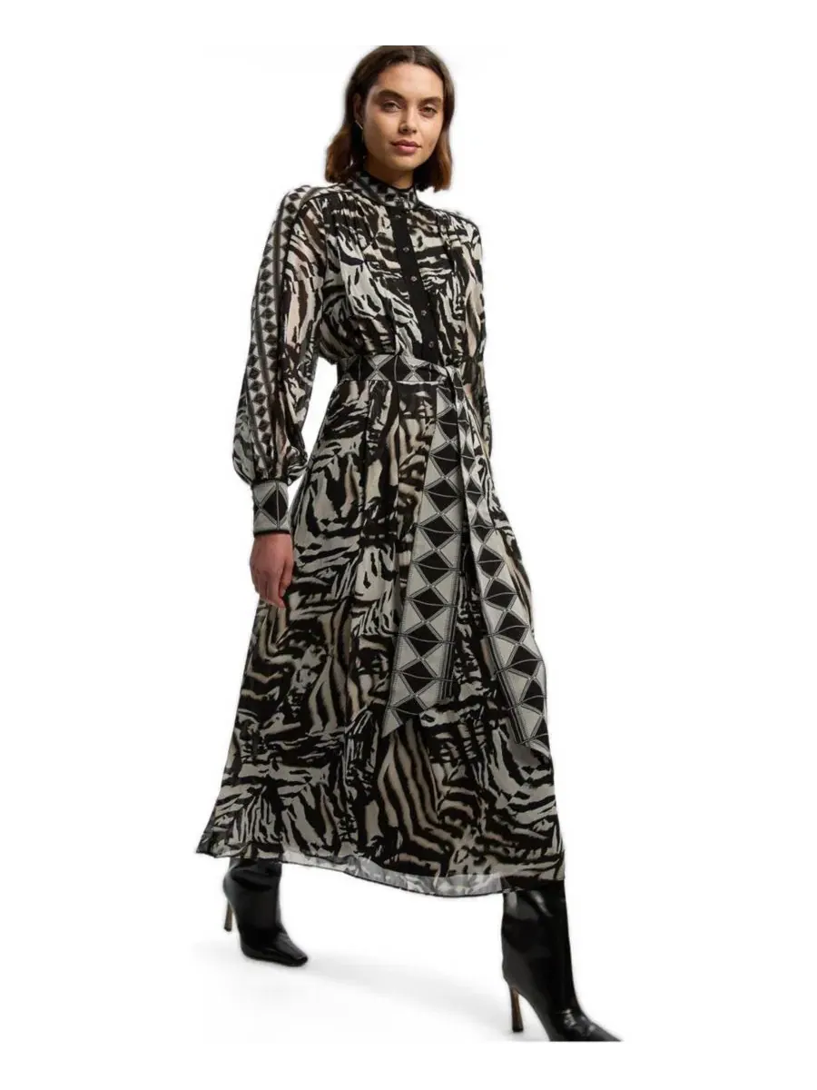 Платье макси с принтом Animal Karen Millen — изображение 1 из 4, землистый