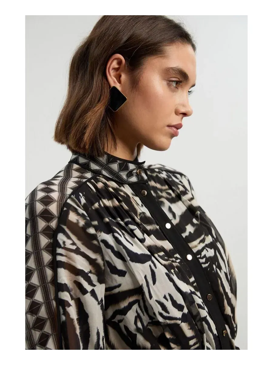 Платье макси с принтом Animal Karen Millen — изображение 4 из 4, землистый