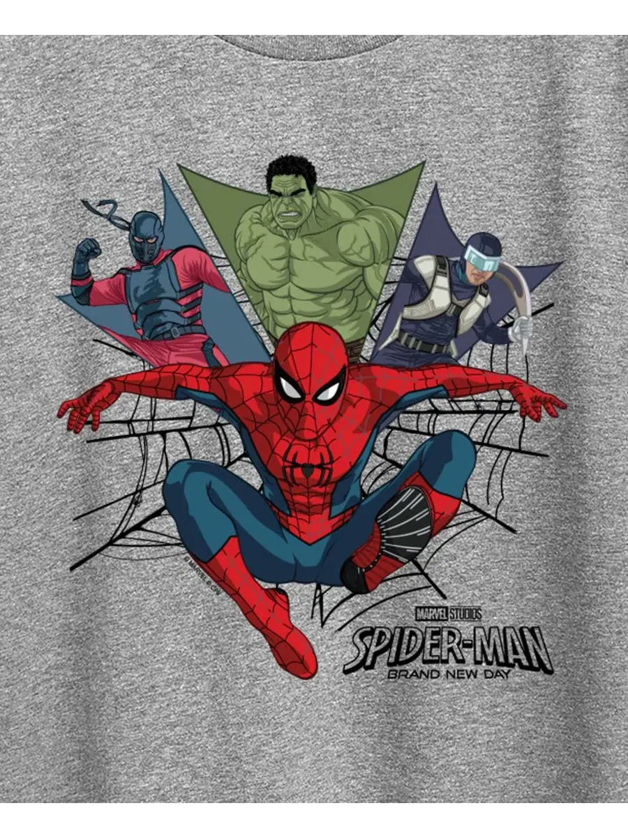 Футболка с принтом Spider-Man Brand New Day Heroes Hybrid Apparel — изображение 3 из 3, серый