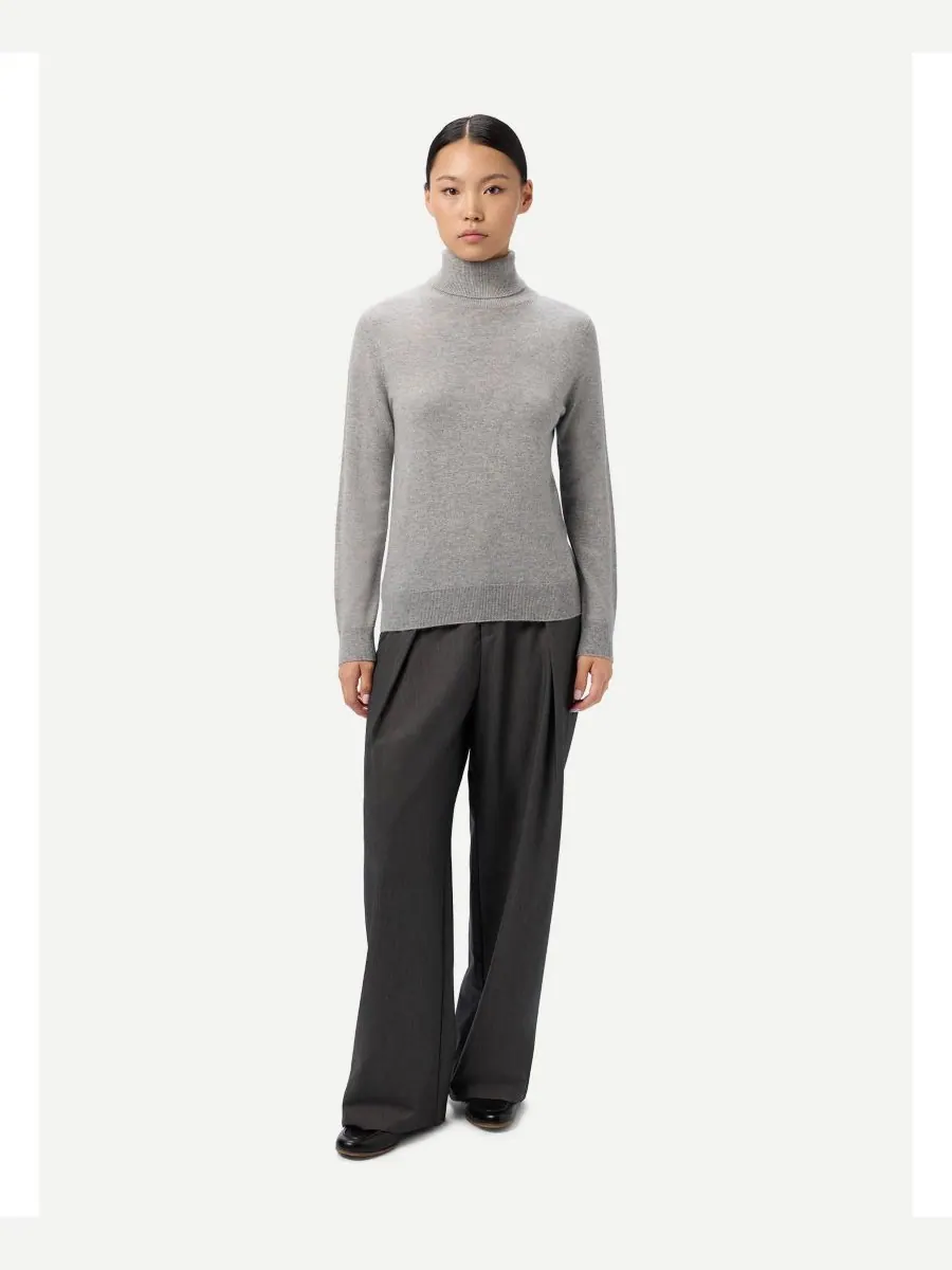 Женский классический кашемировый свитер с высоким воротником Gobi Cashmere — изображение 2 из 6, нет цвета