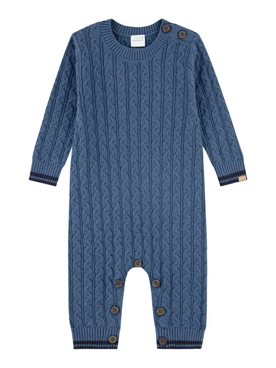 Комбинезон-слипер для малышей с длинным рукавом, модель Crewneck Sweater abercrombie kids — изображение 1 из 6, синий