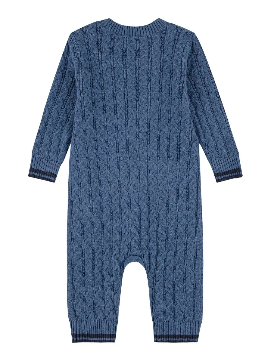 Комбинезон-слипер для малышей с длинным рукавом, модель Crewneck Sweater abercrombie kids — изображение 2 из 6, синий