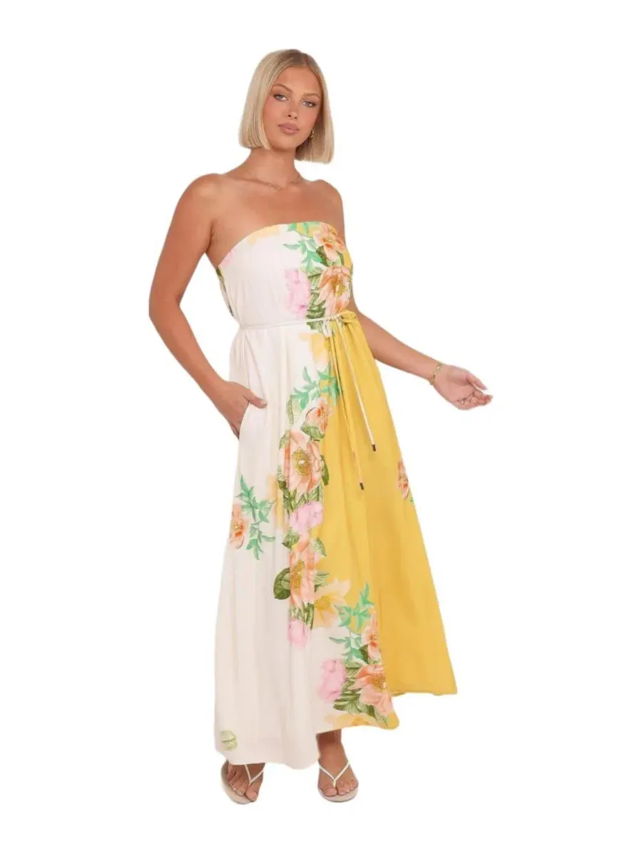 Макси-платье без бретелек с принтом Marlia Maxi Petal and Pup