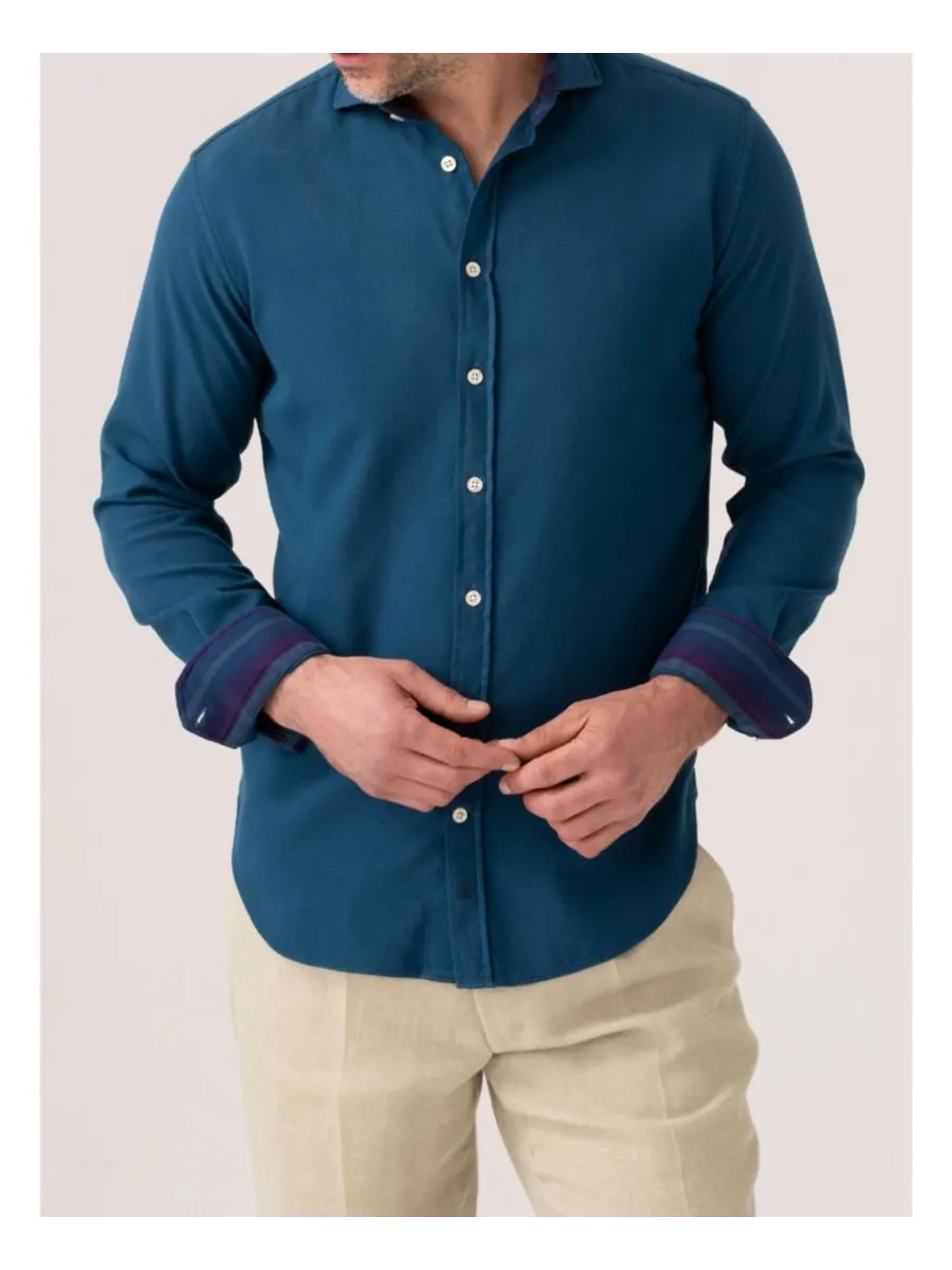 Мужская хлопковая рубашка с длинным рукавом Кикой Koy Clothing — изображение 1 из 8, синий