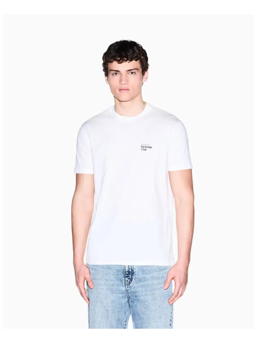 Футболка с коротким рукавом и логотипом IBIZA X Club A|X Armani Exchange — изображение 1 из 5, белый