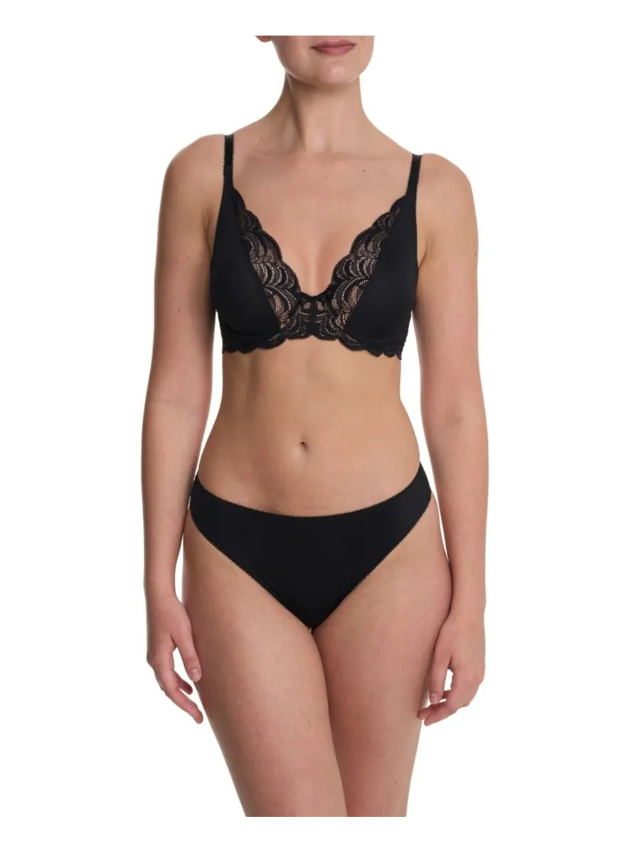 Трусики-стринги Persuasion Stretch Lace с минимальным покрытием ягодиц Natori — изображение 1 из 2, черный