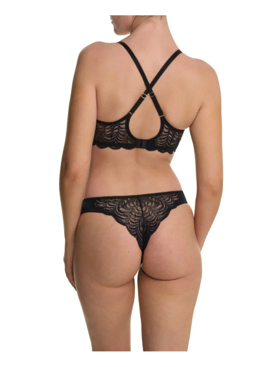 Трусики-стринги Persuasion Stretch Lace с минимальным покрытием ягодиц Natori — изображение 2 из 2, черный