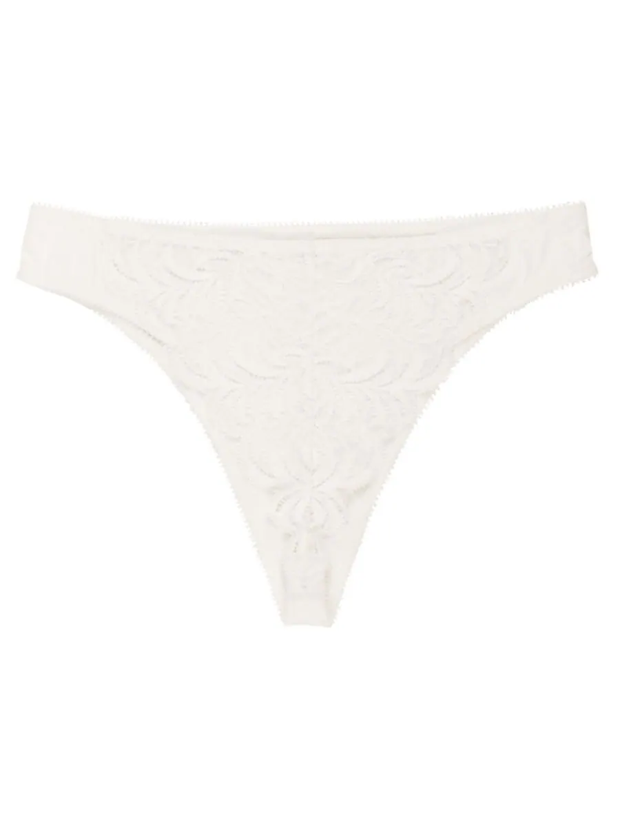 Трусики-стринги Persuasion Stretch Lace с минимальным покрытием ягодиц Natori — изображение 4 из 5, белый