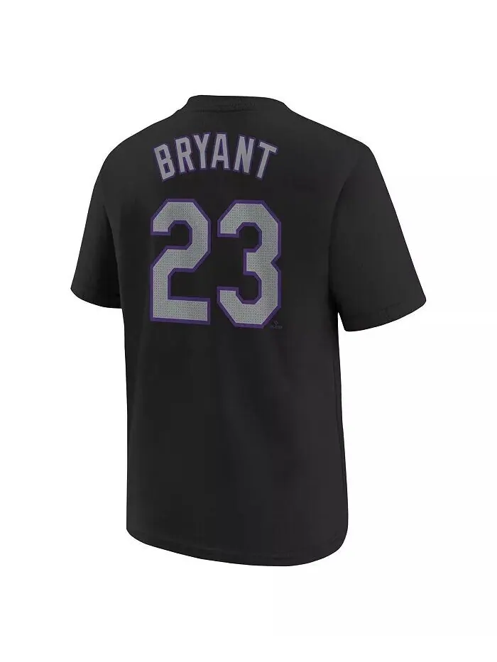 Футболка Big Boys and Girls Kris Bryant Black Colorado Rockies Home с именем игрока и номером Nike — изображение 2 из 3