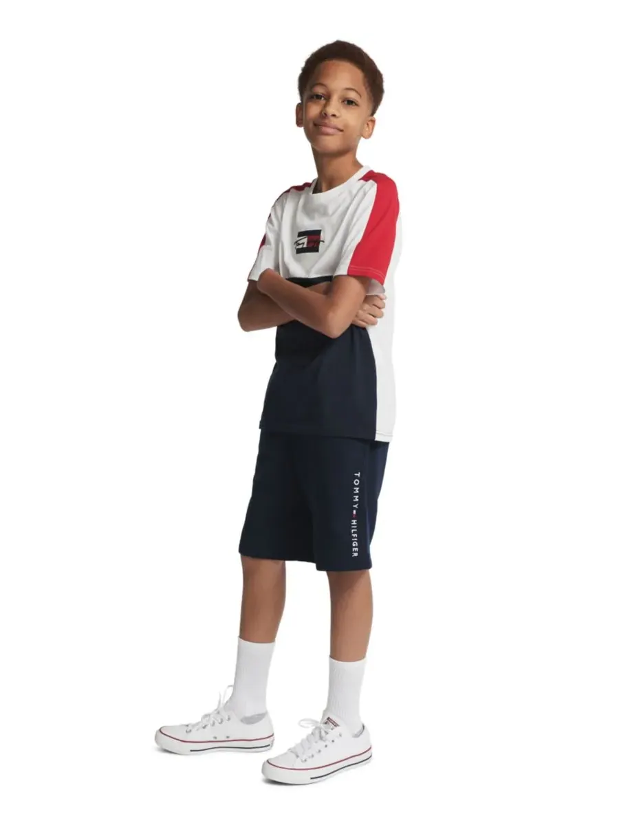 Детские шорты Tommy Knit Pull-On Shorts для мальчиков 8-20 лет Tommy Hilfiger — изображение 2 из 10, темно-синий