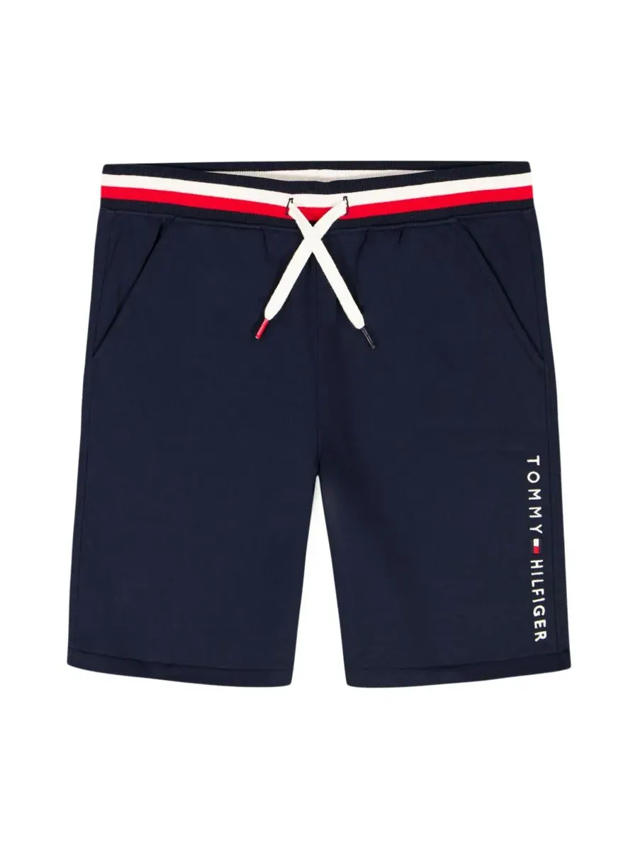 Детские шорты Tommy Knit Pull-On Shorts для мальчиков 8-20 лет Tommy Hilfiger — изображение 4 из 10, темно-синий