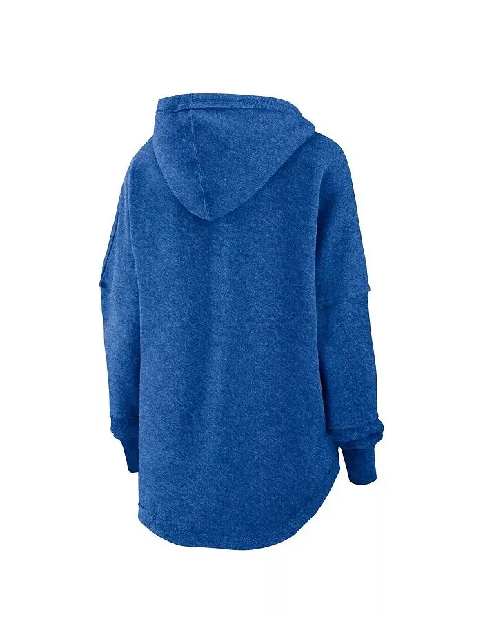 Женская толстовка с капюшоном Royal Distressed Los Angeles Rams Lightewight Modest Crop Lounge — изображение 3 из 3