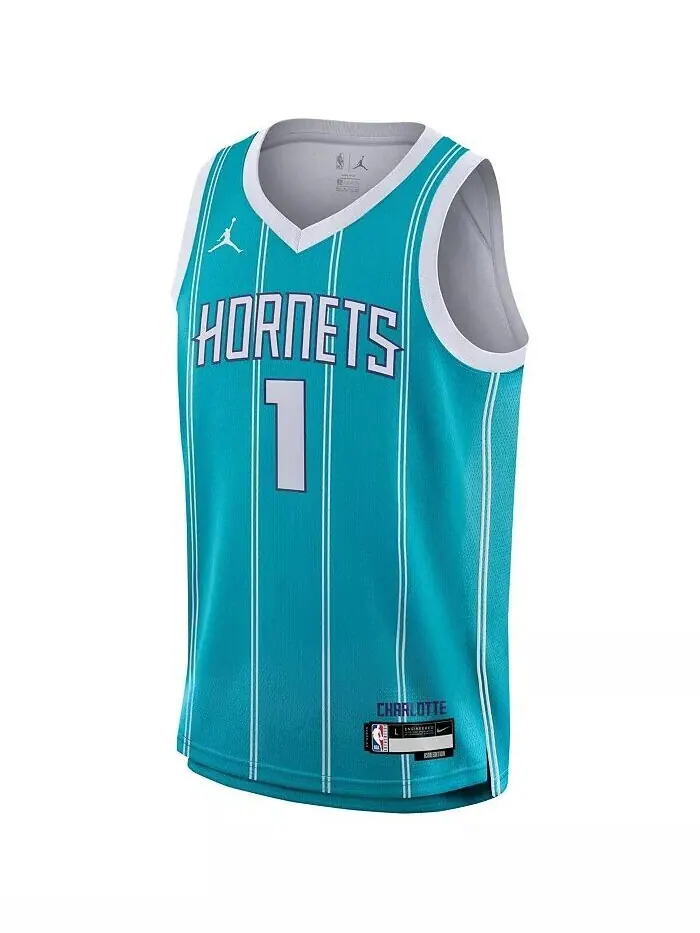 Бирюзовая майка Big Boys La Melo Ball Charlotte Hornets Swingman — Icon Edition Nike — изображение 3 из 3, бирюзовый