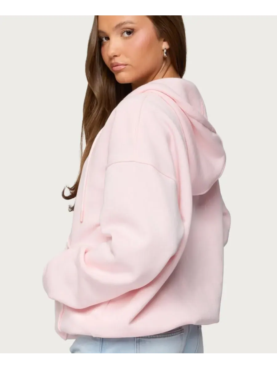 Женская толстовка Rocia Oversized на молнии Edikted — изображение 2 из 5, розовый
