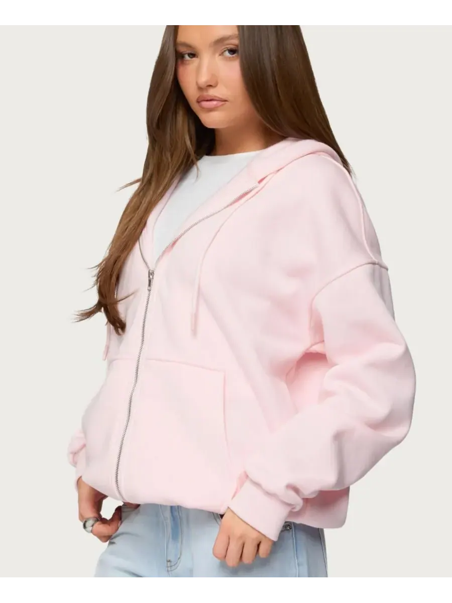 Женская толстовка Rocia Oversized на молнии Edikted — изображение 5 из 5, розовый