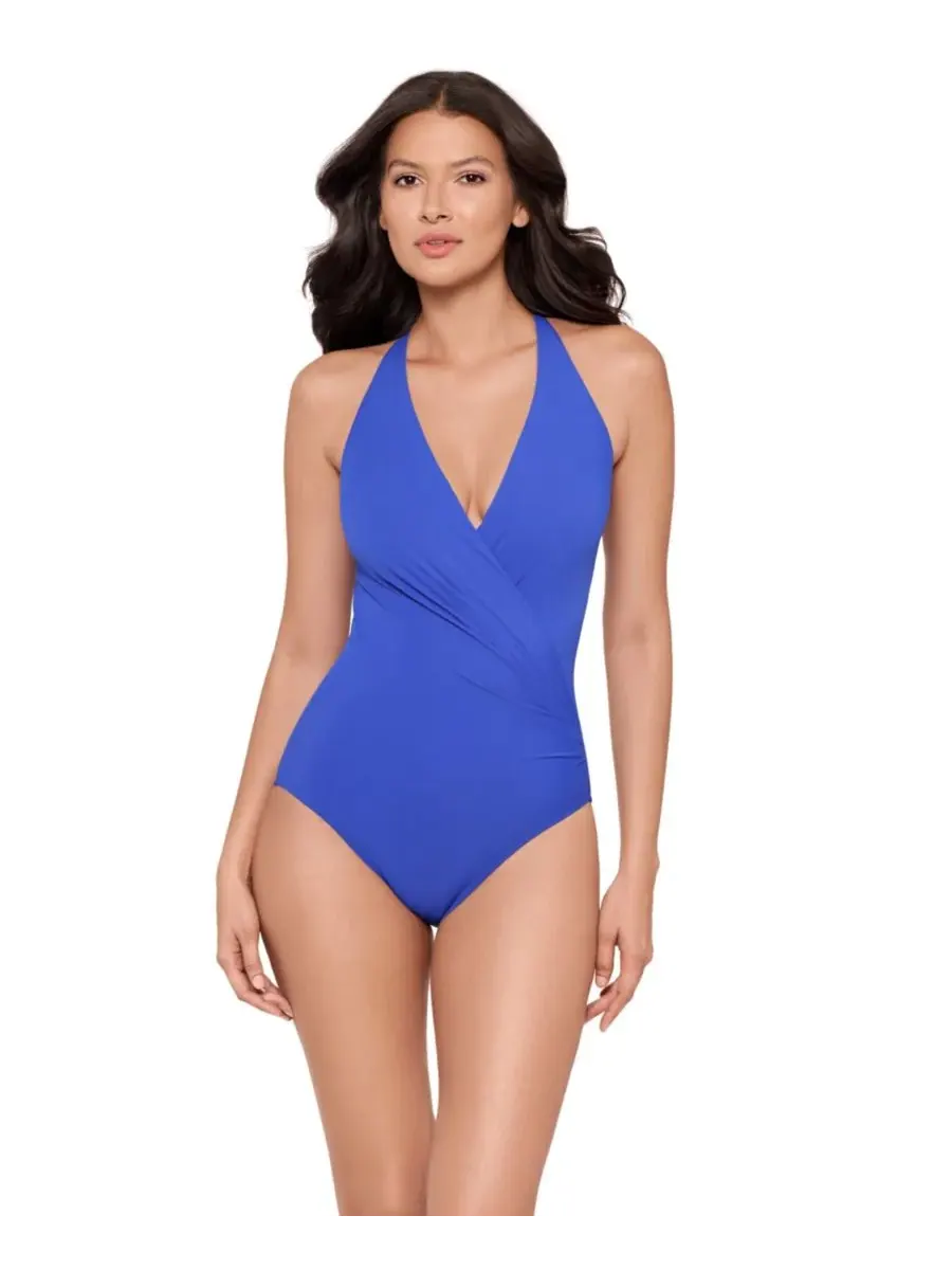 Женский слитный купальник Rock Solid Wrapsody Miraclesuit — изображение 1 из 3, синий