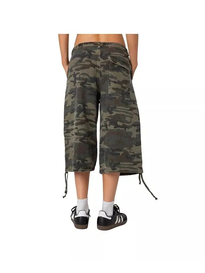 Женские шорты-бермуды Camo Cargo Edikted — изображение 5 из 5, оливковый