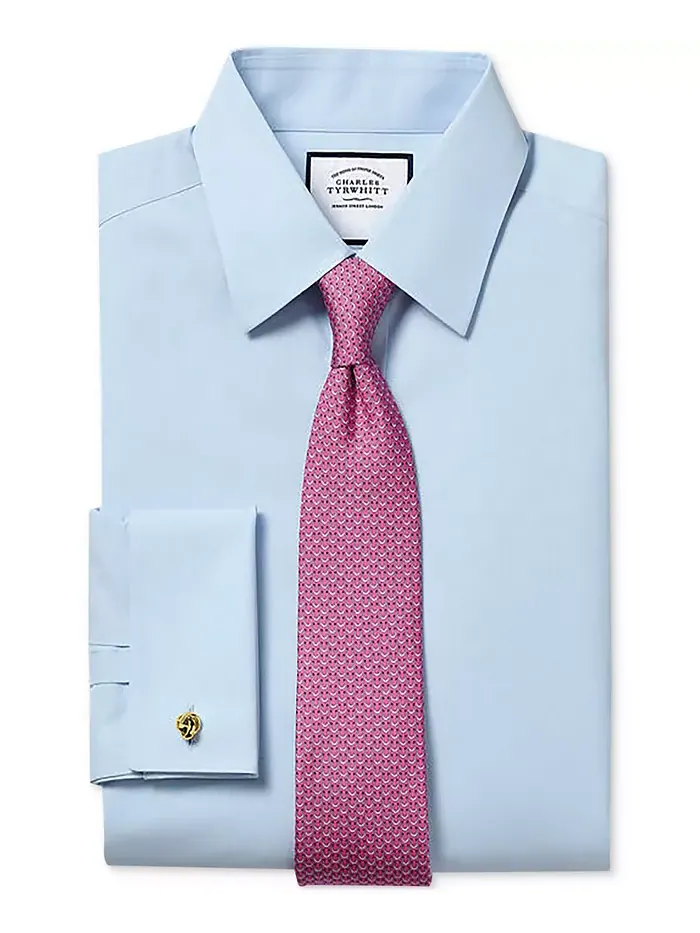 Мужская рубашка из поплина Slim-Fit Charles Tyrwhitt — изображение 4 из 4, синий