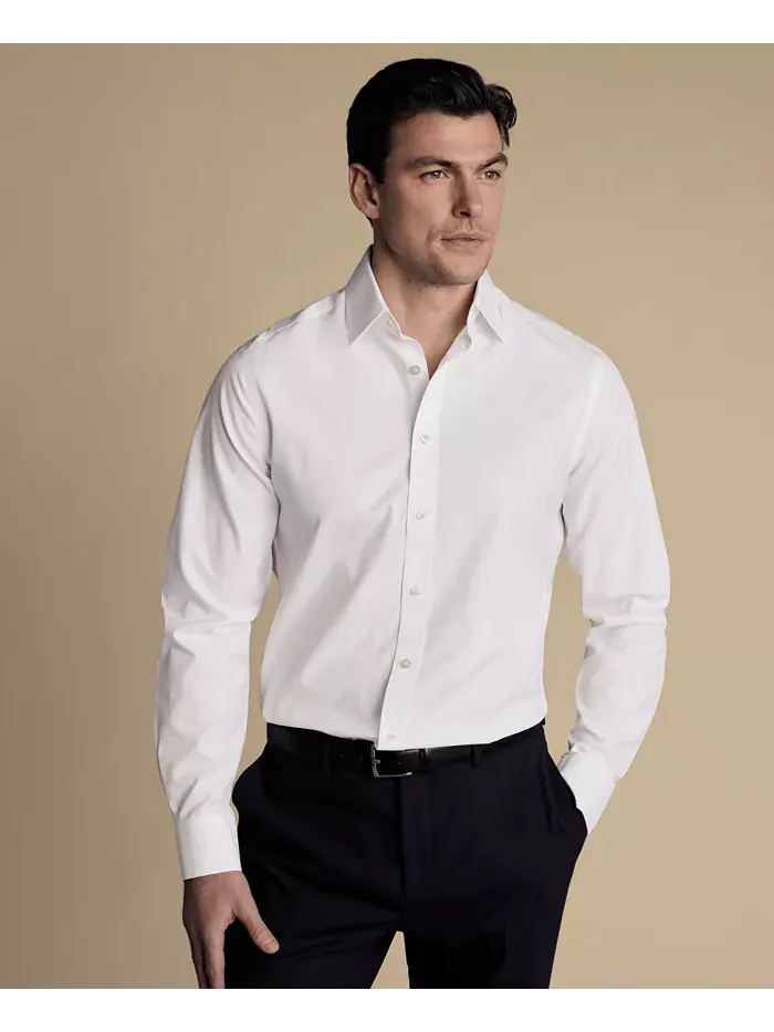Мужская рубашка из поплина Slim-Fit Charles Tyrwhitt — изображение 1 из 3, белый