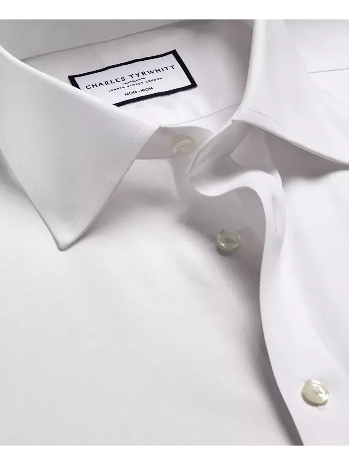 Мужская рубашка из поплина Slim-Fit Charles Tyrwhitt — изображение 3 из 3, белый