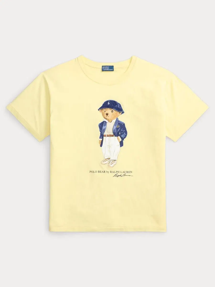 Женская футболка с круглым вырезом и принтом медведя Polo Ralph Lauren — изображение 2 из 5, желтый