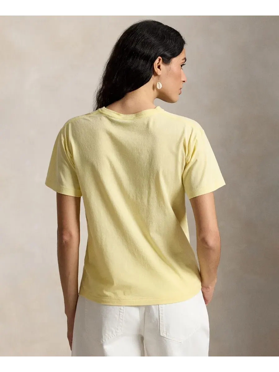 Женская футболка с круглым вырезом и принтом медведя Polo Ralph Lauren — изображение 4 из 5, желтый