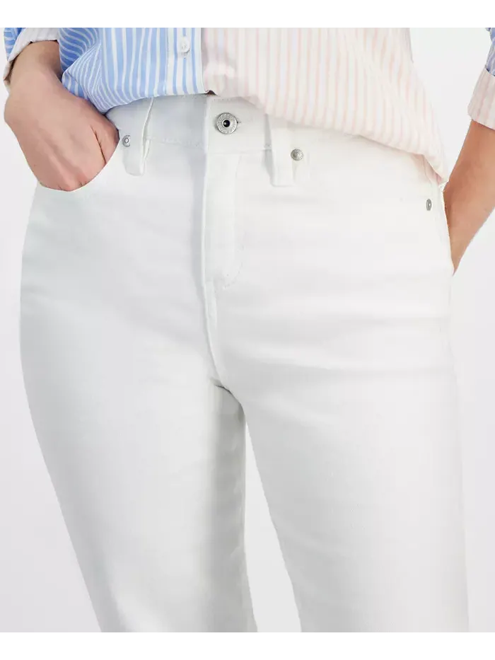 Узкие джинсы с высокой посадкой и прямыми штанинами Petite High-Rise Natural Straight-Leg Jeans — изображение 4 из 5