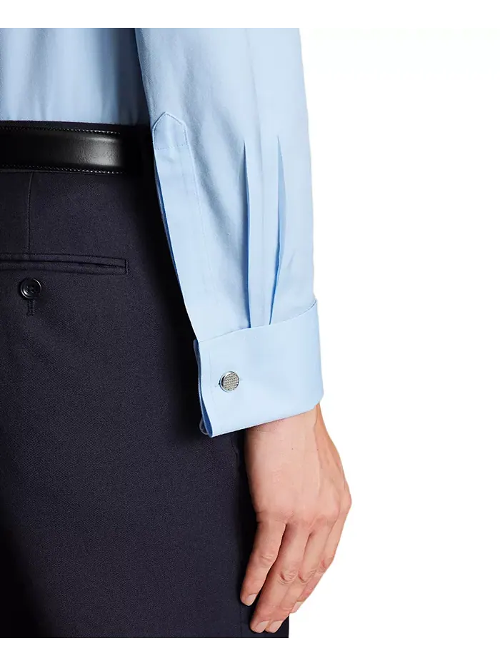 Мужская классическая рубашка Slim-Fit из несминаемого твила Charles Tyrwhitt — изображение 3 из 5, синий