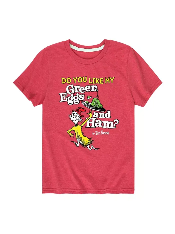 Футболка для мальчиков Toddler с принтом Green Eggs Ham Dr. Seuss — изображение 1 из 3, красный