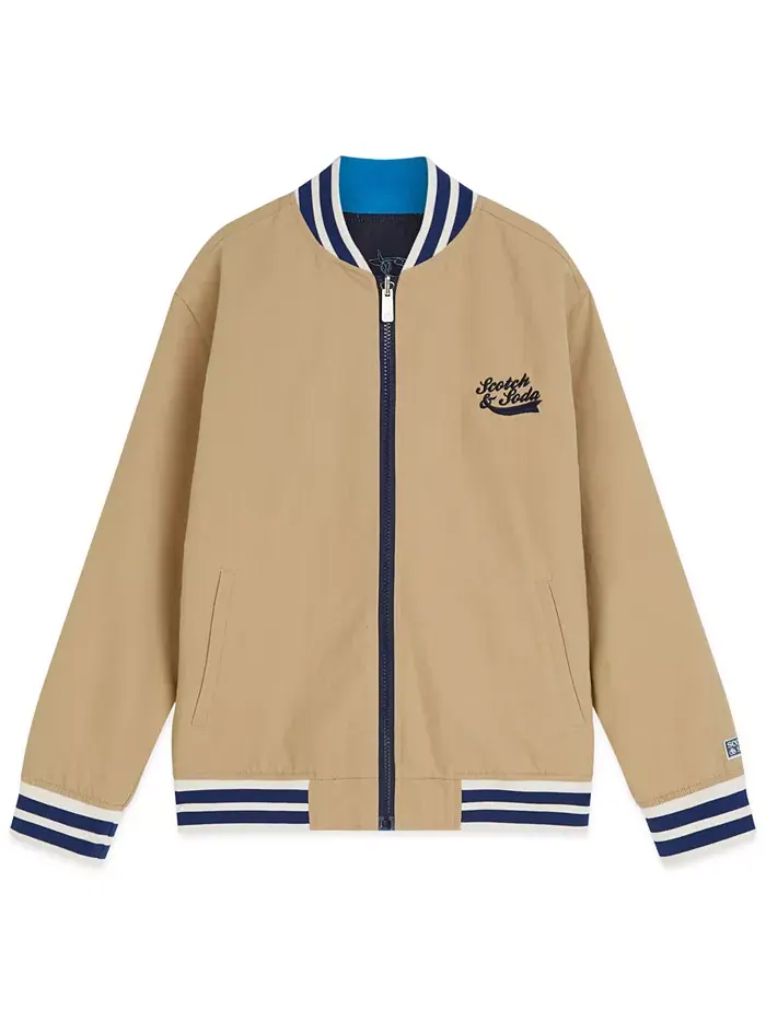 Мальчики 8-16 лет реверсивная куртка-бомбер Scotch & Soda — изображение 1 из 4, бежевый/бежевый