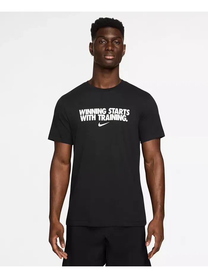 Мужская футболка Dri-Fit легкая и дышащая Nike — изображение 1 из 1, черный