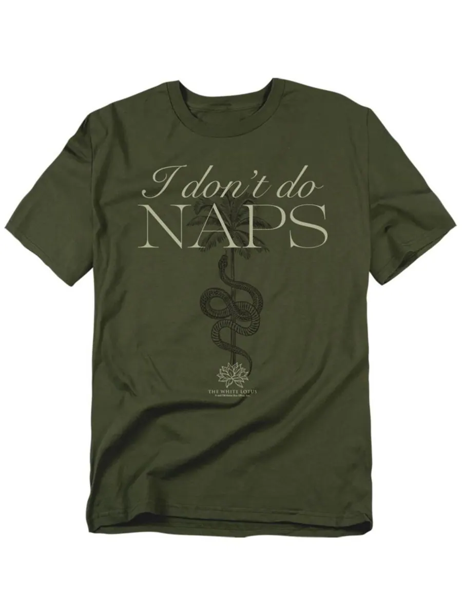 Мужская футболка White Lotus "White Lotus I Don't Do Naps" Logovision — изображение 1 из 3, зеленый