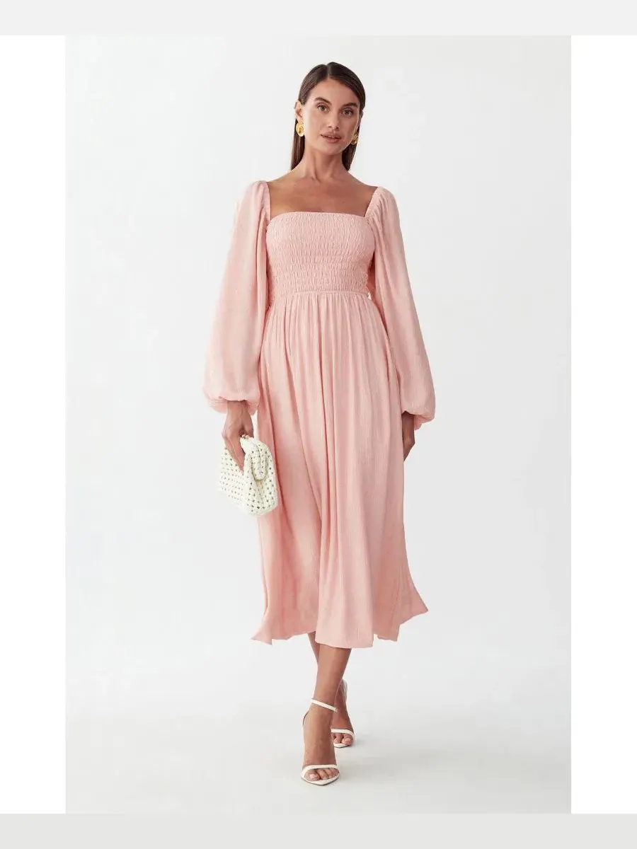 Платье миди True Midi Dress ST MRLO — изображение 2 из 6, пудровый розовый