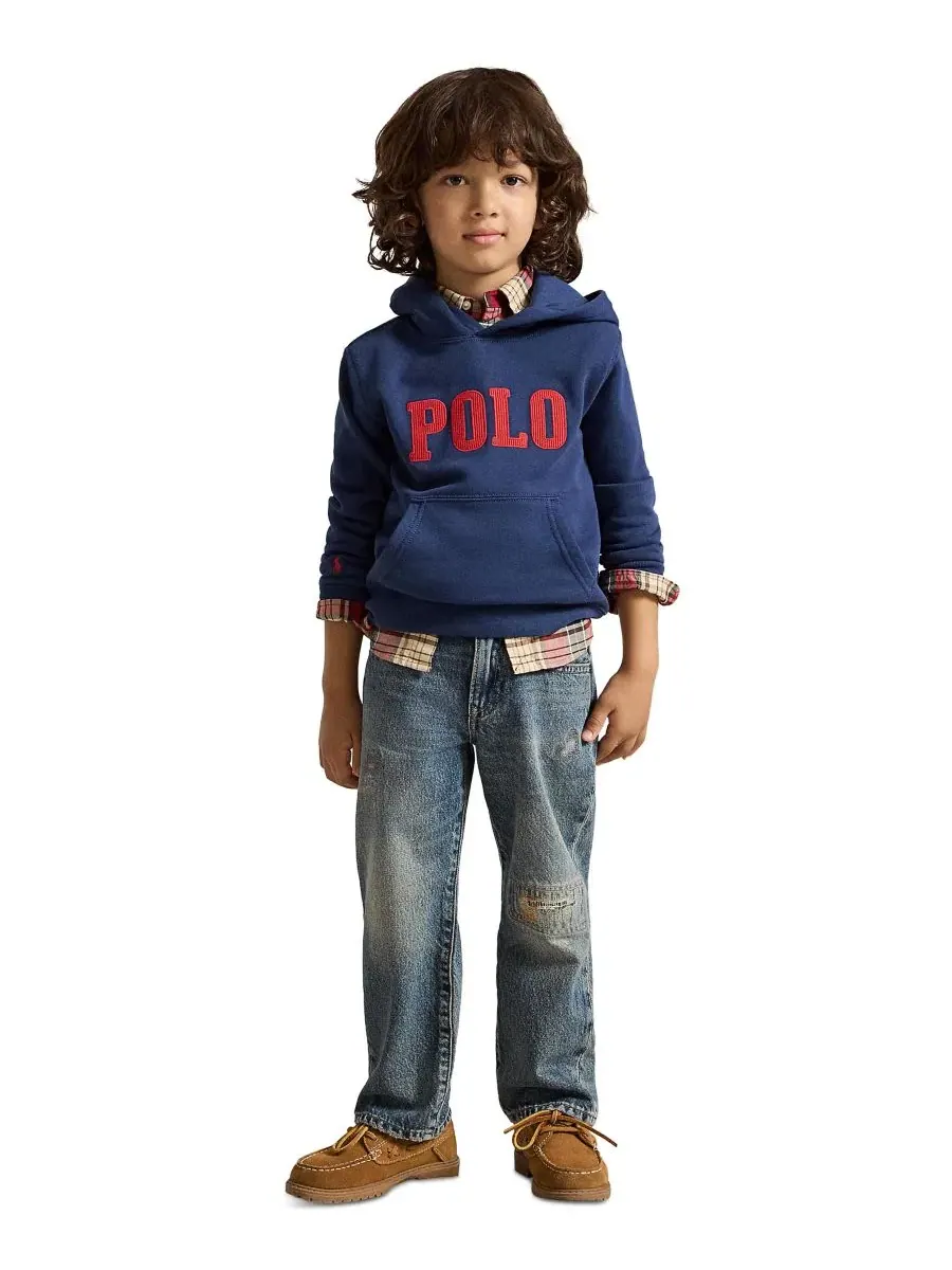 Худи из футера с вышивкой Polo Ralph Lauren — изображение 2 из 6, темно-синий