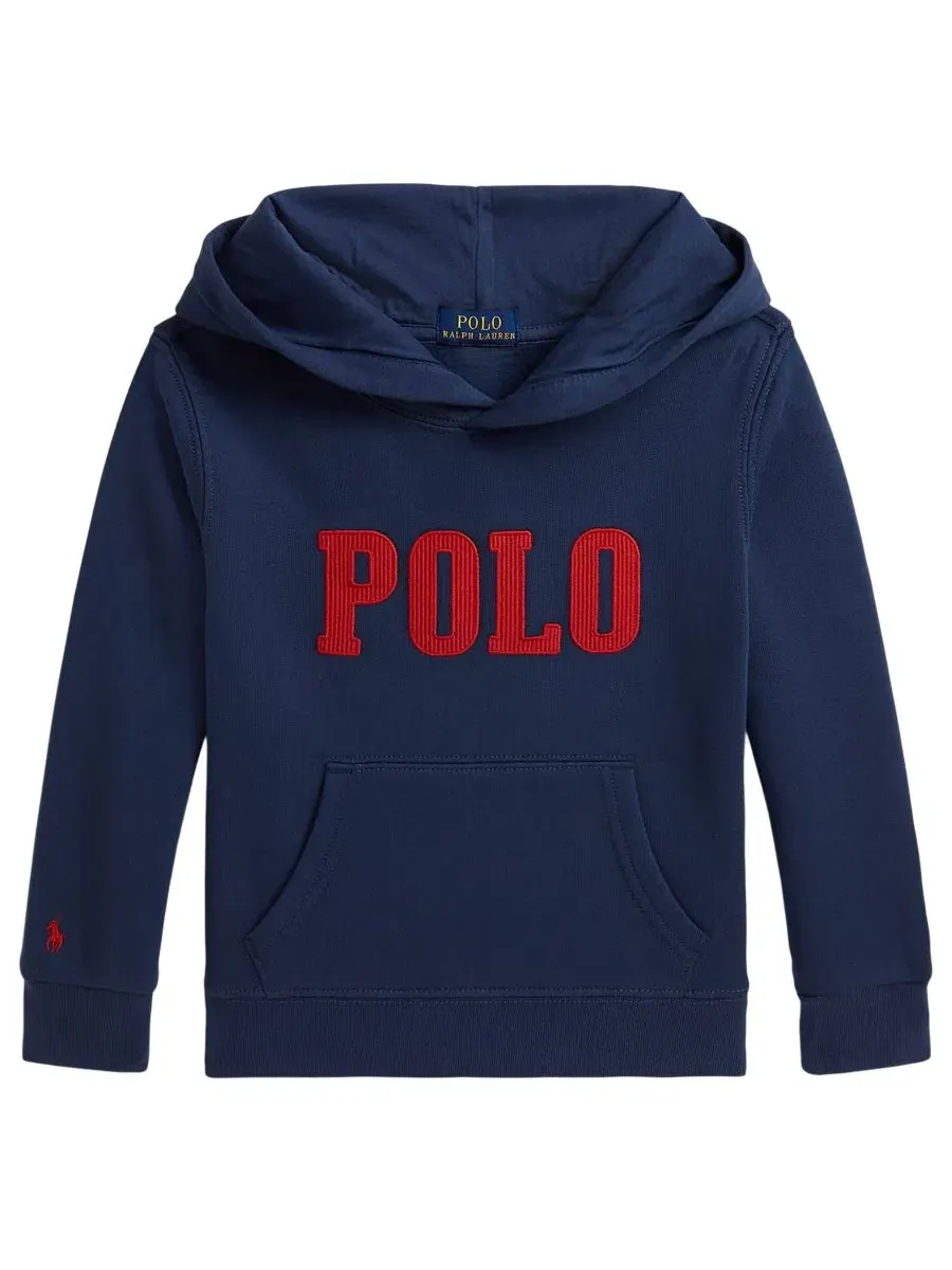 Худи из футера с вышивкой Polo Ralph Lauren — изображение 4 из 6, темно-синий