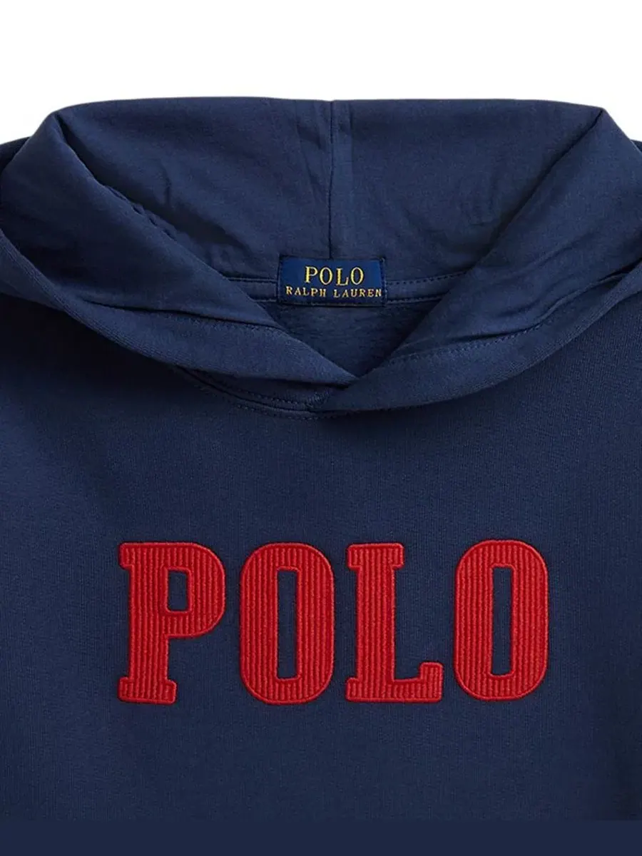 Худи из футера с вышивкой Polo Ralph Lauren — изображение 5 из 6, темно-синий