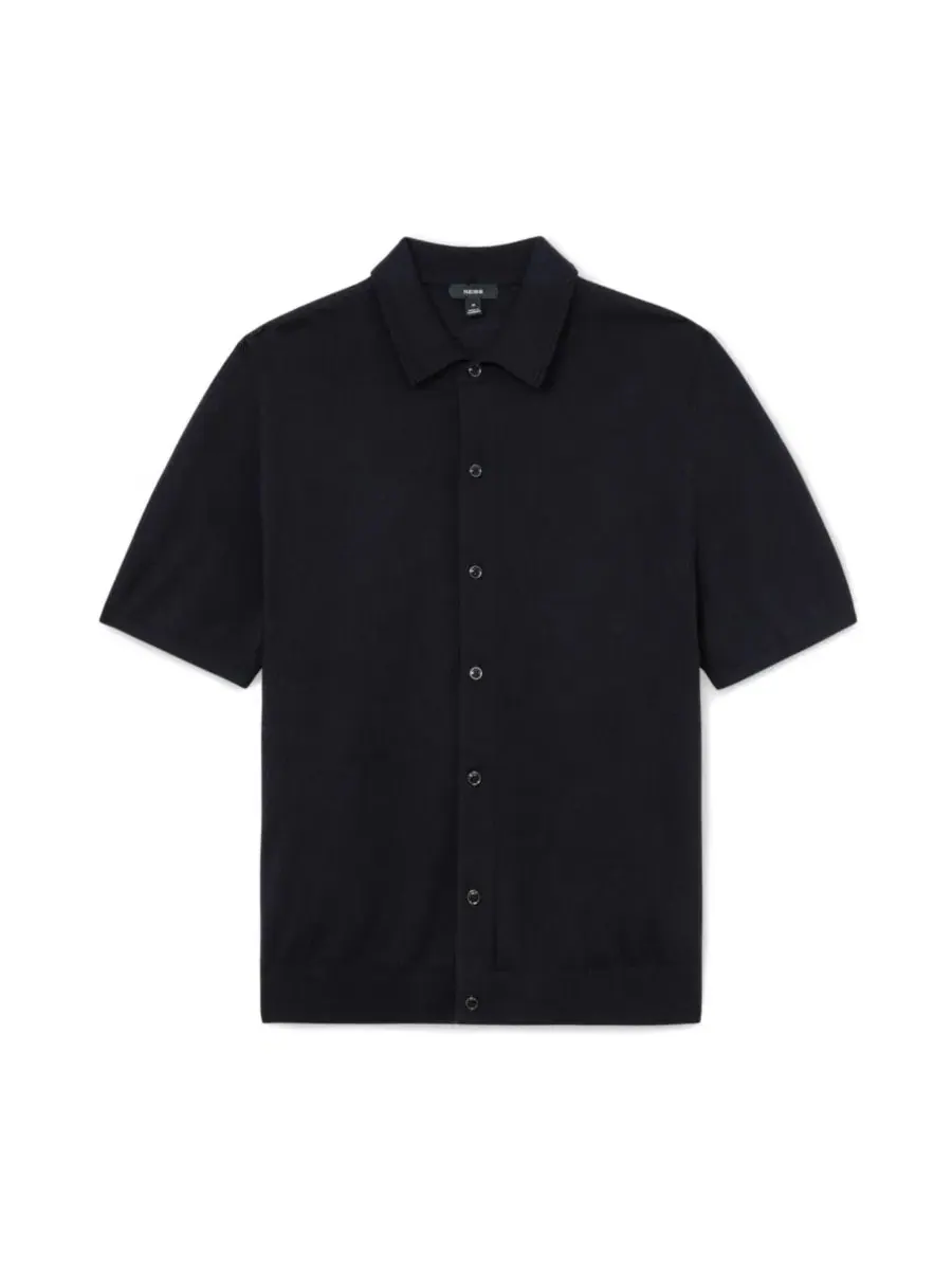 Мужская рубашка Drayton Button Through Merino REISS — изображение 4 из 5, темно-синий