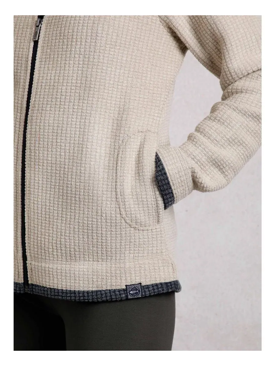 Свитшот с молнией и воротником-стойкой Grid Fleece Mock-Neck Weird Fish — изображение 4 из 6, экру