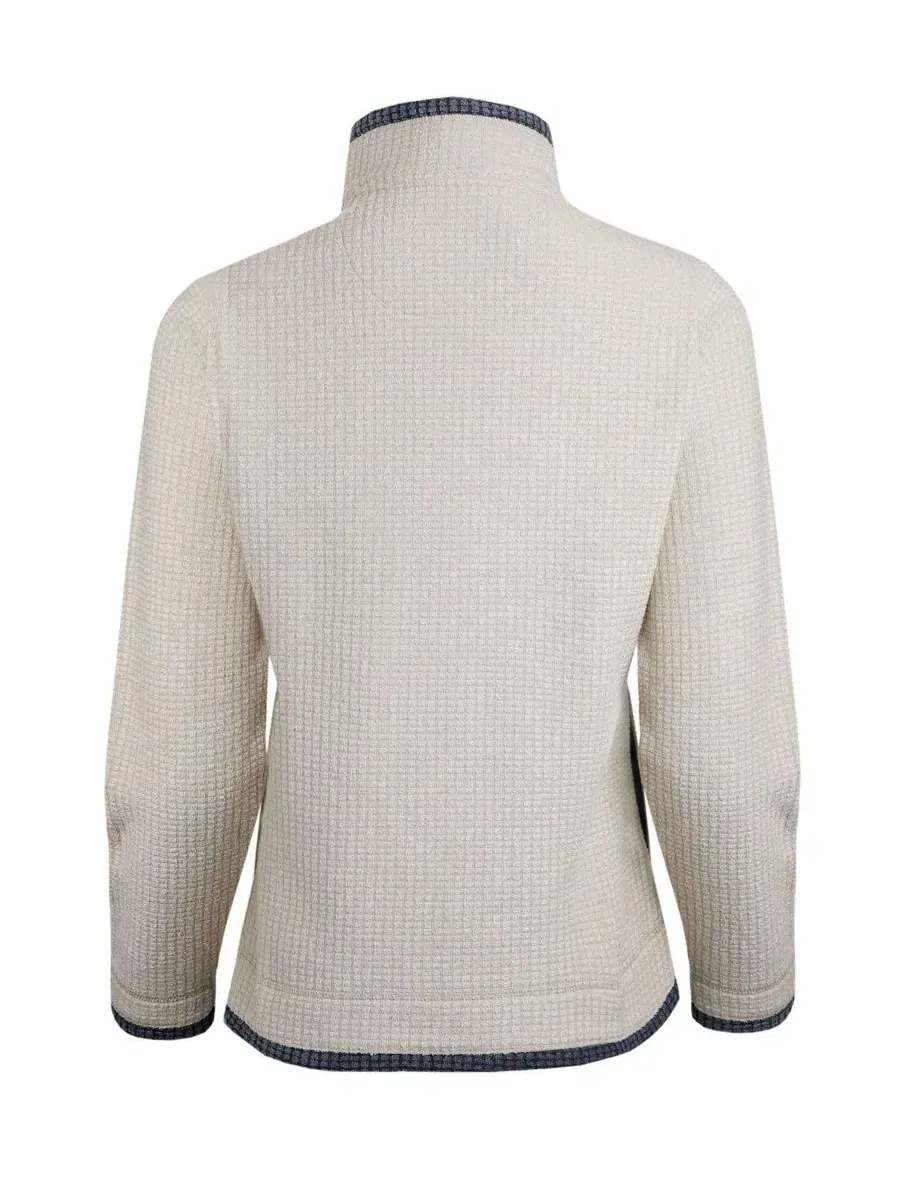 Свитшот с молнией и воротником-стойкой Grid Fleece Mock-Neck Weird Fish — изображение 5 из 6, экру