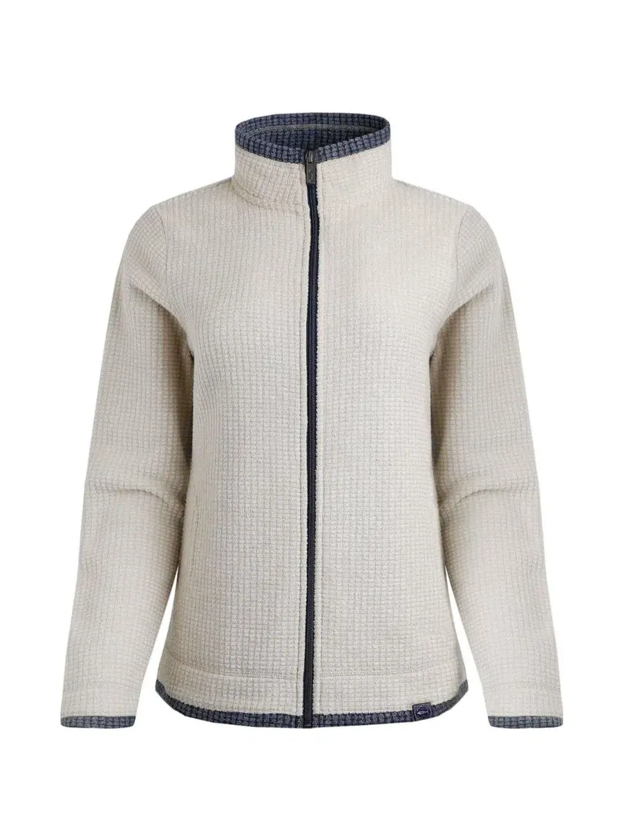Свитшот с молнией и воротником-стойкой Grid Fleece Mock-Neck Weird Fish — изображение 6 из 6, экру