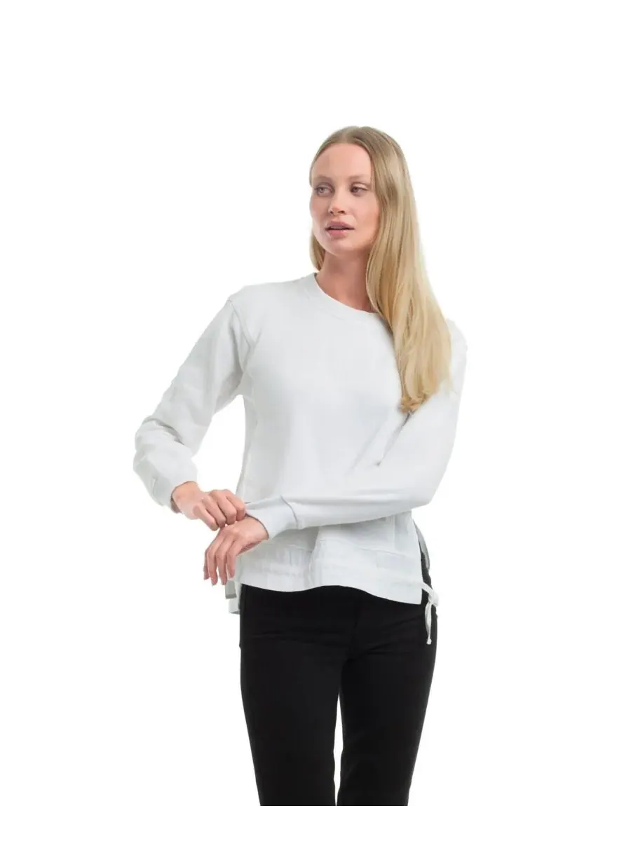 Женская толстовка с ткаными боковыми вставками WILT Clothing — изображение 2 из 6, белый