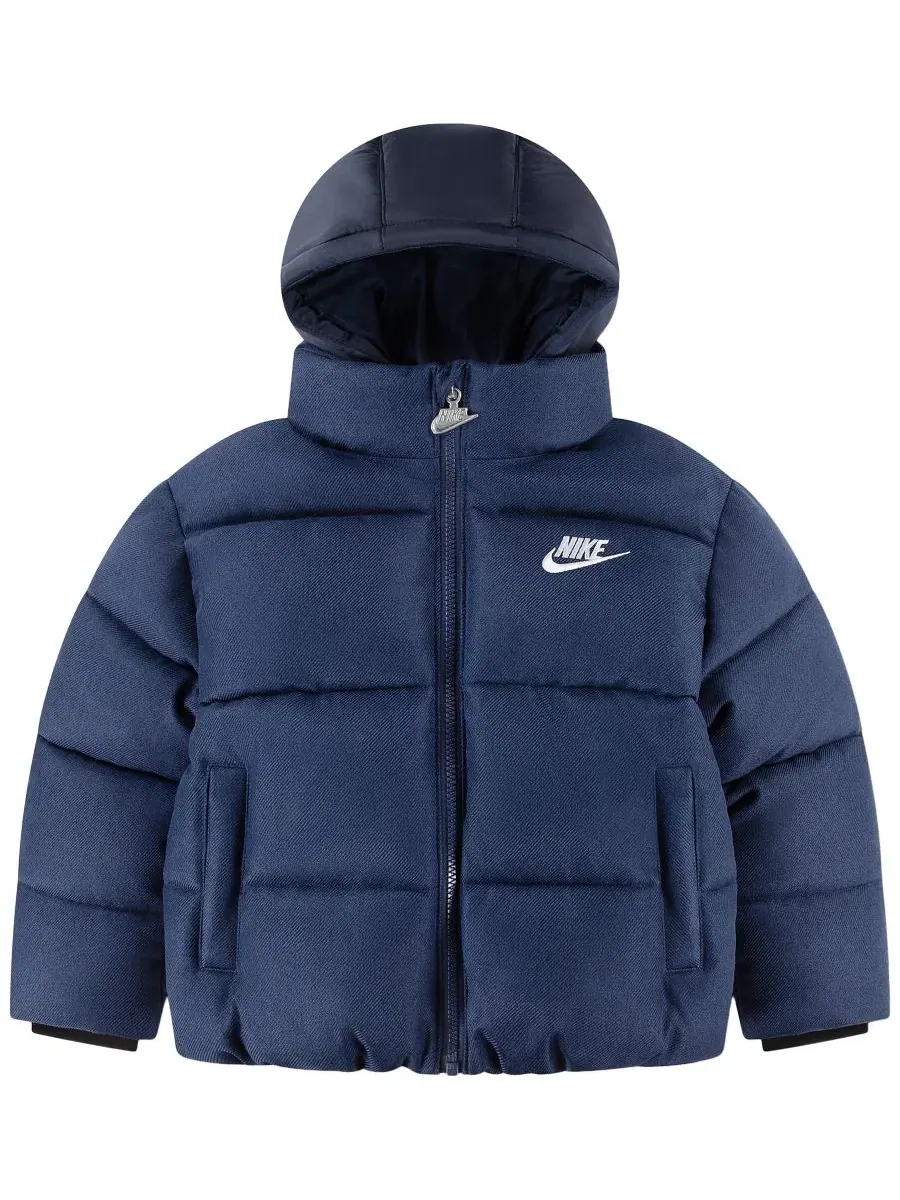 Детская куртка-пуховик с капюшоном Nike — изображение 1 из 3, темно-синий