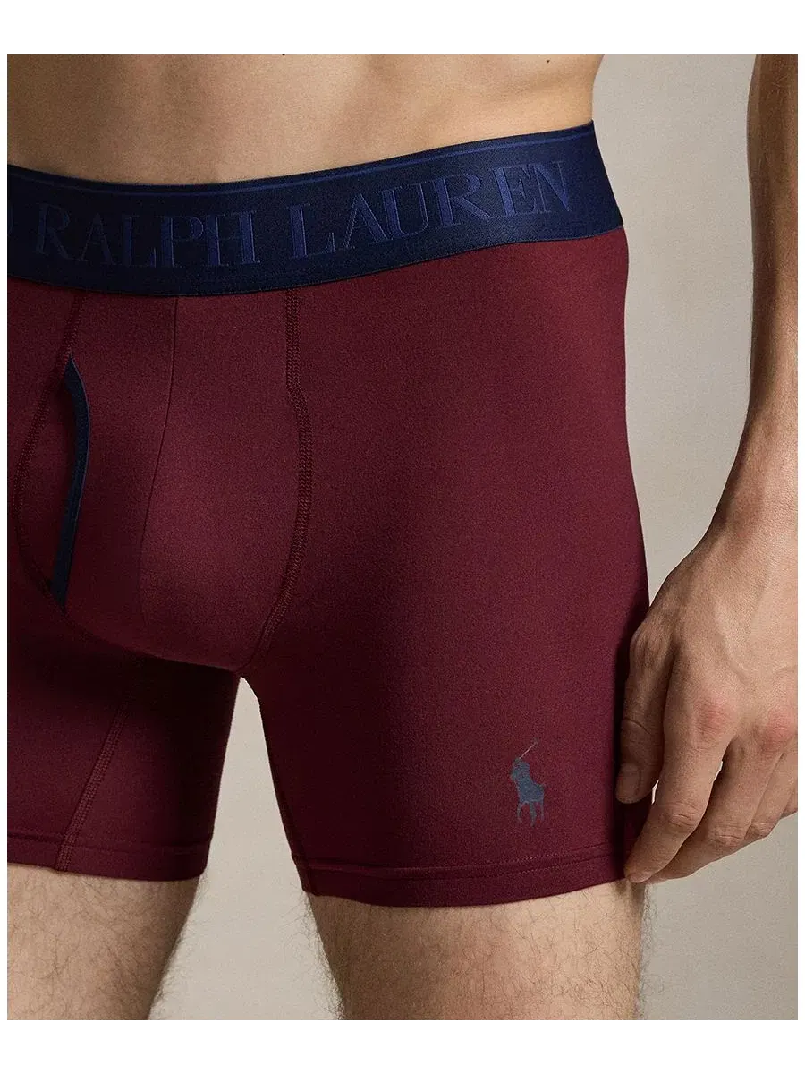 Комплект боксеров-слипов с охлаждающим эффектом Polo Ralph Lauren — изображение 5 из 6, темный зеленый