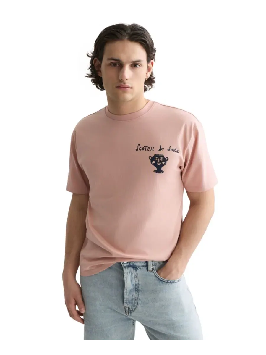 Футболка мужская с графическим принтом SCOTCH & SODA — изображение 4 из 6, розовый