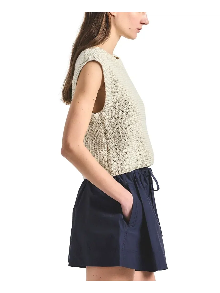 Свитер без рукавов с текстурной вязкой Vivienne Mesh Knit Derek Lam 10 Crosby — изображение 3 из 5, бежевый