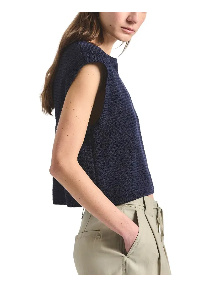 Свитер из сетки без рукавов Vivienne Mesh Knit Derek Lam 10 Crosby — изображение 3 из 4, темно-синий